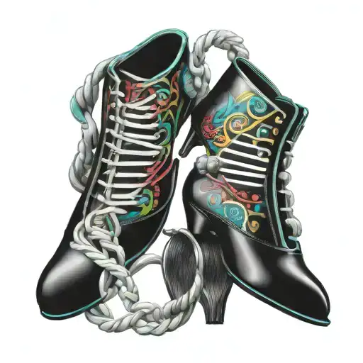 Dance Shoes And Dna Double Helix Intertwined