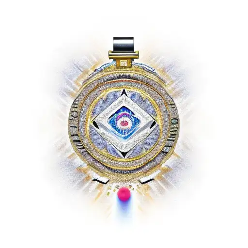 A Gold Medal With Diamonds On Top And The Amaz Art Word In The Middle And Imperial Sign