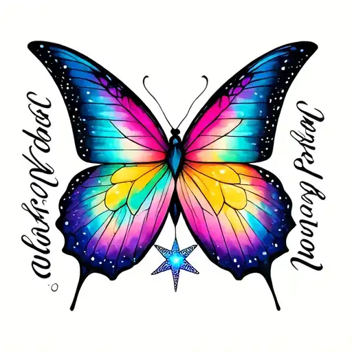 Fernanda Katlyn Valeria Those 3 Names Forming An Infinity With A Butterfly And A Star