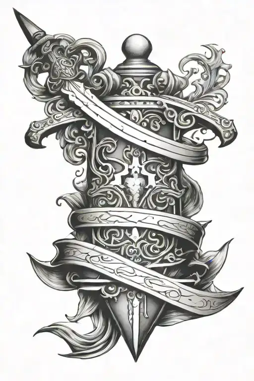 Nosce Te Ipsum With Sword And Heart