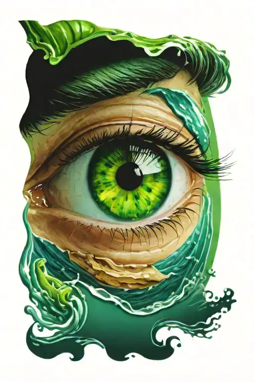 Green Eye With Ocean Inside