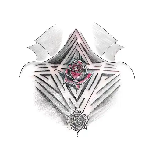 Sketch Of Gothic Tattoo On The Neck