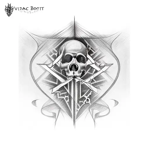 Sketch Of Gothic Tattoo On The Neck