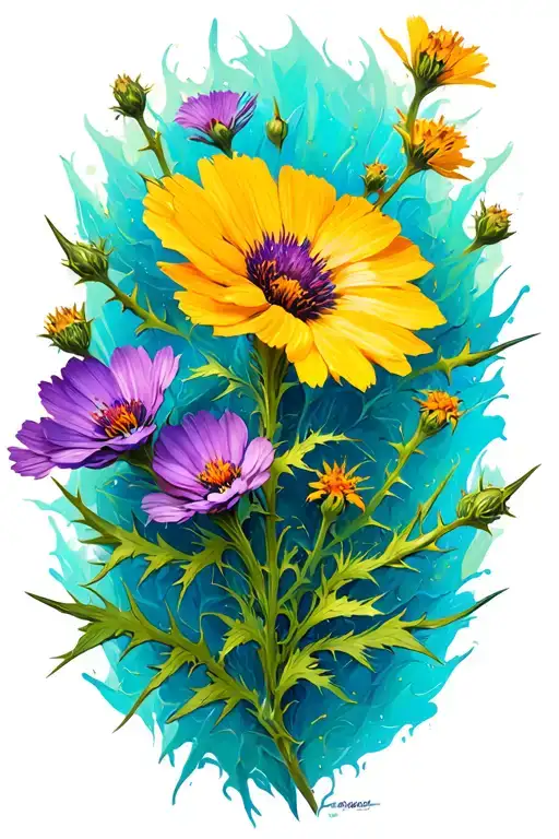 Wildflowers With Thorns Wrapped