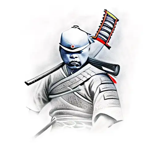 Samurai Holding Katana