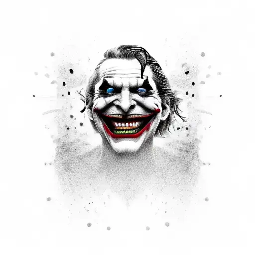 Joker Scary Smile And Half Face With Mas Sad