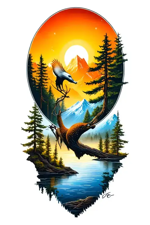 Wildlife With Trees And Mountains To Pay Tribute To Candice