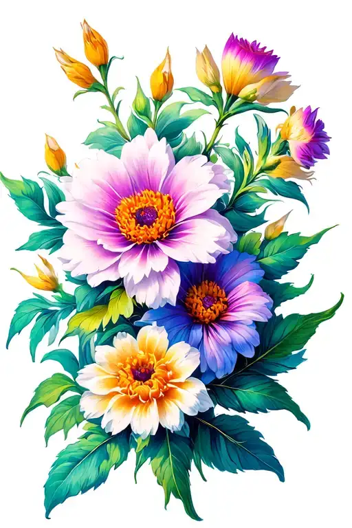 Biblical Flower Design Incorporating Elements