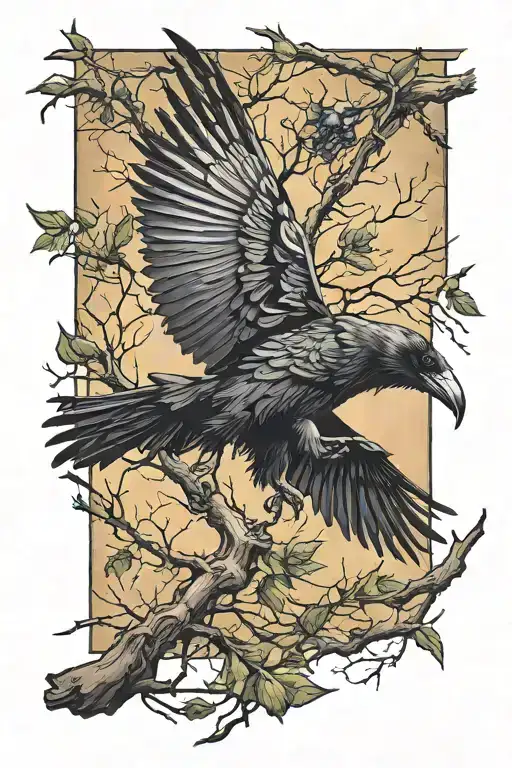 Raven Flight Carry Branch With Broken Web Inflight Carry Branch Broken Web