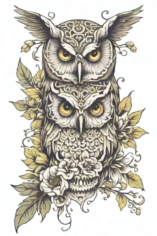 Owl Skull Flowers
