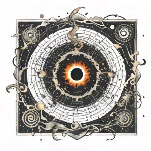 A Cosmic Black Hole With Intricate Scientific Equations Swirling Around It