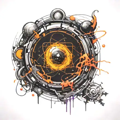 A Graffiti-style Black Hole Design Incorporating Scientific Elements Like Equations Or Diagrams