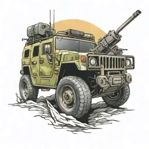 Hummer Military Car With Machine Gun