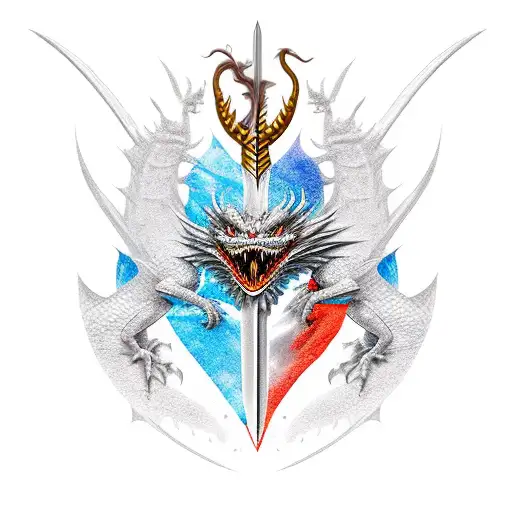 Dragon Fighting Legendary Swordsman