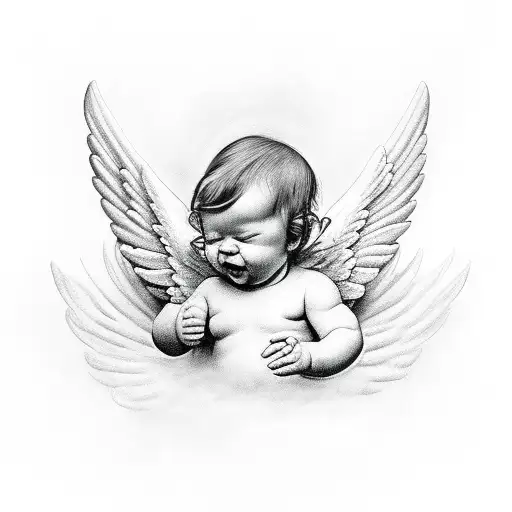 Baby Angel Holding A Scroll