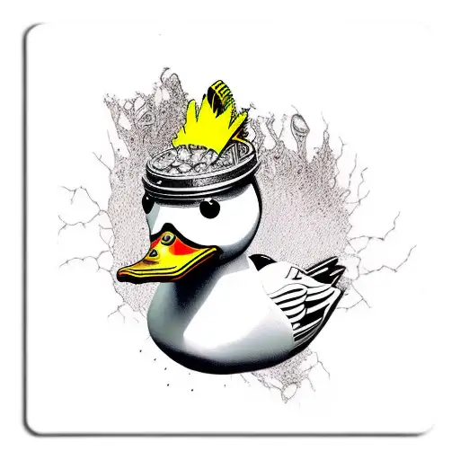 Resin Duck Punk Skull Cartoon Style Comixbulb Angry