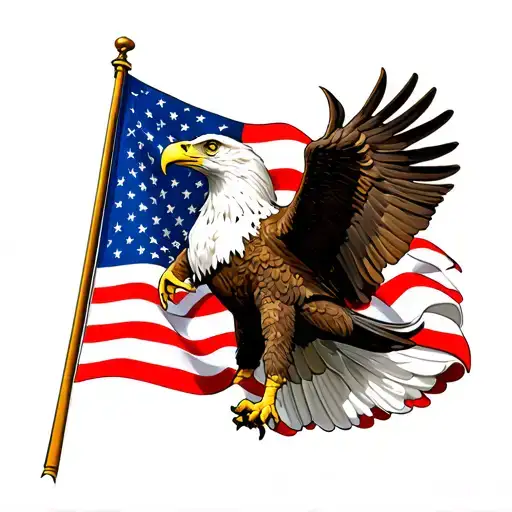 An Eagle With A Wavy Flag