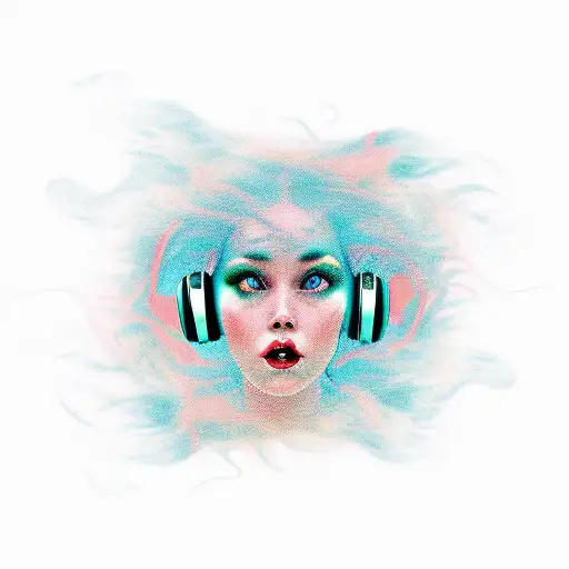 Music Siren Teal Pretty Red Hair