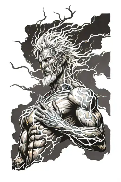 Male Storm God Lightning War Power Colorful Majestic Rebirth