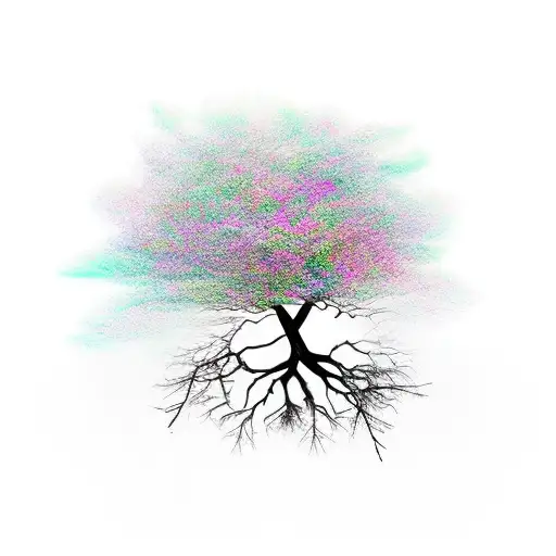 A Tree With Roots Symbolizing The Strength Of Family