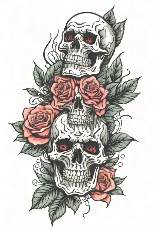 Skull Roses Rock N Roll Neon Hot Rod
