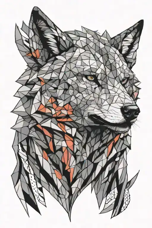 Geometric Animal Wolf Head