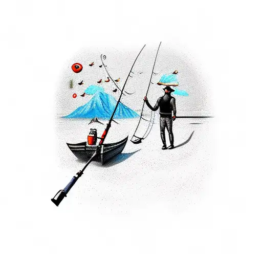 A Couple Fishing In The Dark