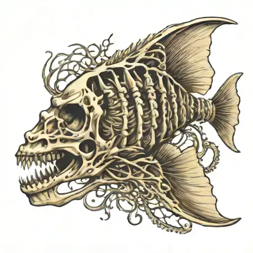 Realistic Fish Skeleton