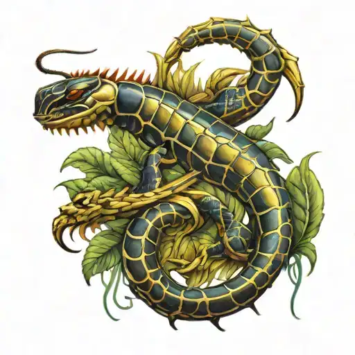 Scorpion And Scales On The Tail Wrapped