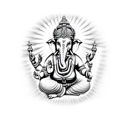 Lord Ganesha With Sun