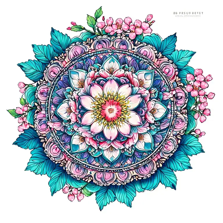 Mandala With Cherry Blossoms