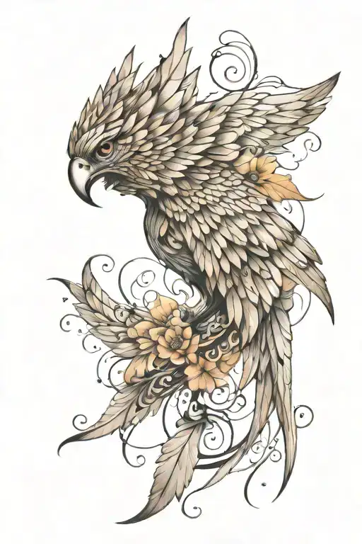 Wing Tattoo Design Combining Elements