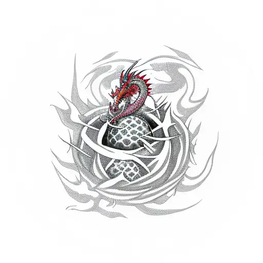 Dragon Protecting A Nest Of Dragon Eggs Amidst A Field Of Roses