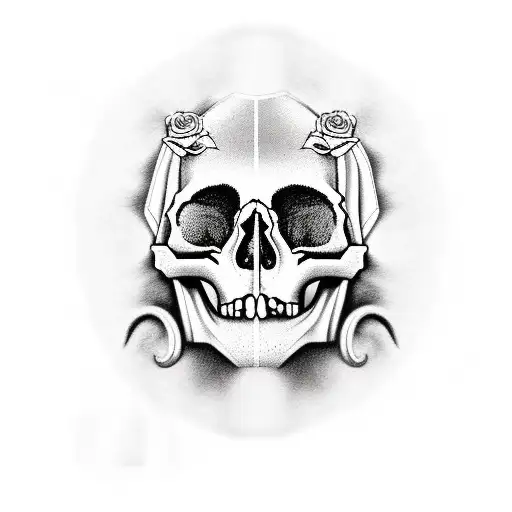 Aries Skull Hair Roses