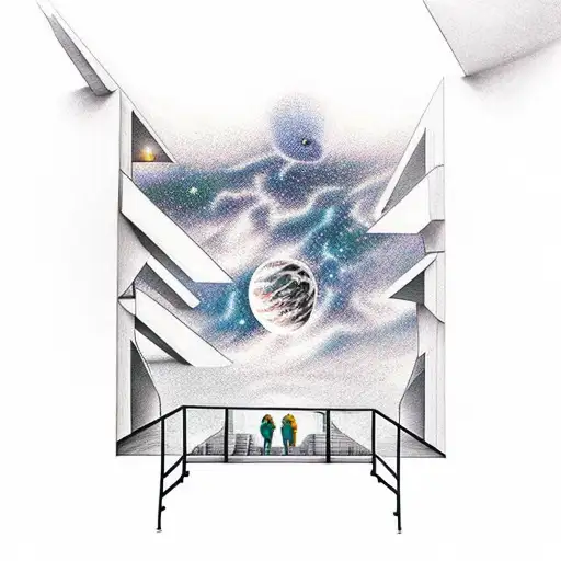 Stairs Which Lead To A Doorway To Space