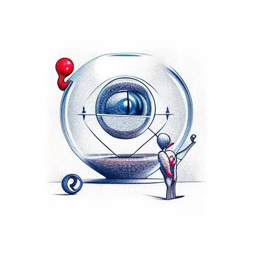 Hourglass With Man Inside Trying To Escape But He's Trapped