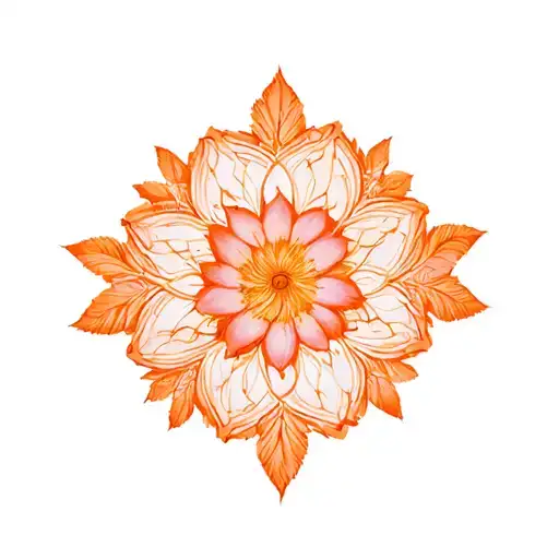 Orange Floral Mandala