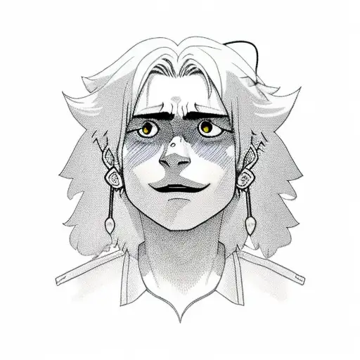 Howls Portrait From Howls Moving Castle Looking Down Wearing And Earring And Jacket