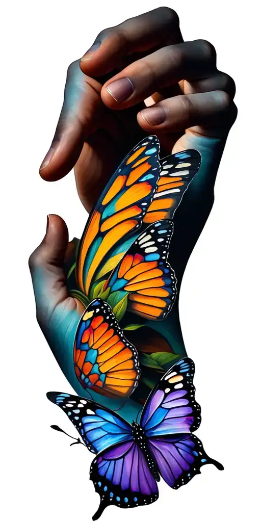 Michelangelo Hands And Butterfly