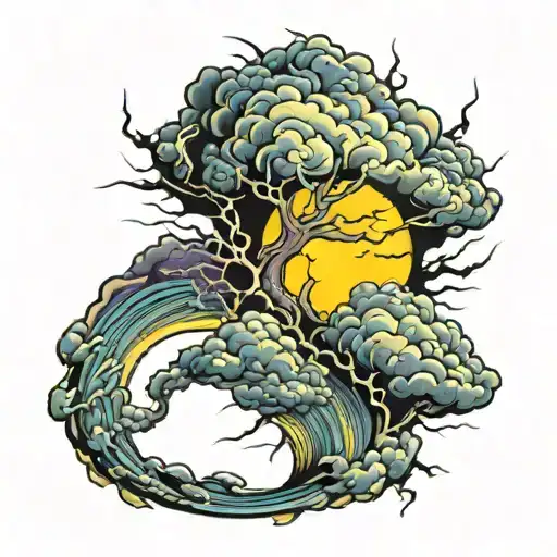 Storm Lightning Sun Cloud Rain