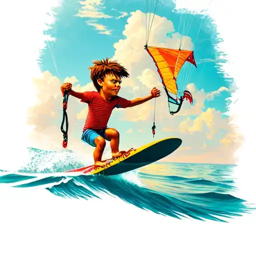 Dennis The Menace Kite Surfing On A Beautiful Lagoon