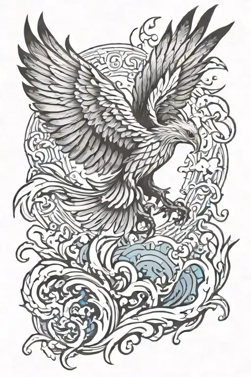 Phoenix Rising From Flames