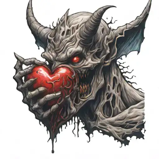 Male Demon Holding Heart