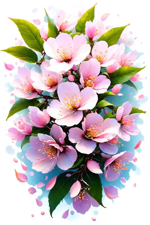 Chery Blossom Petals Falling