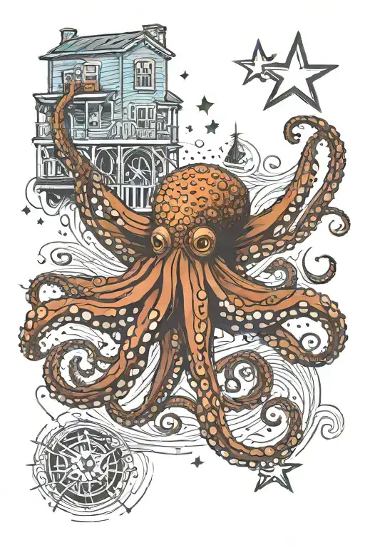 Octopus And Dock Pilling Stars