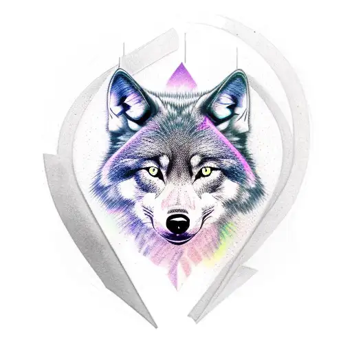 Black Alpha Wolf With Purple Eyes