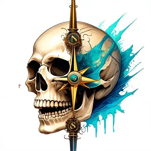 Skull With Compass