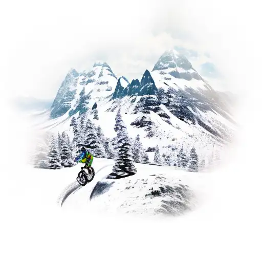 Mountain Scene With Mountain Bike