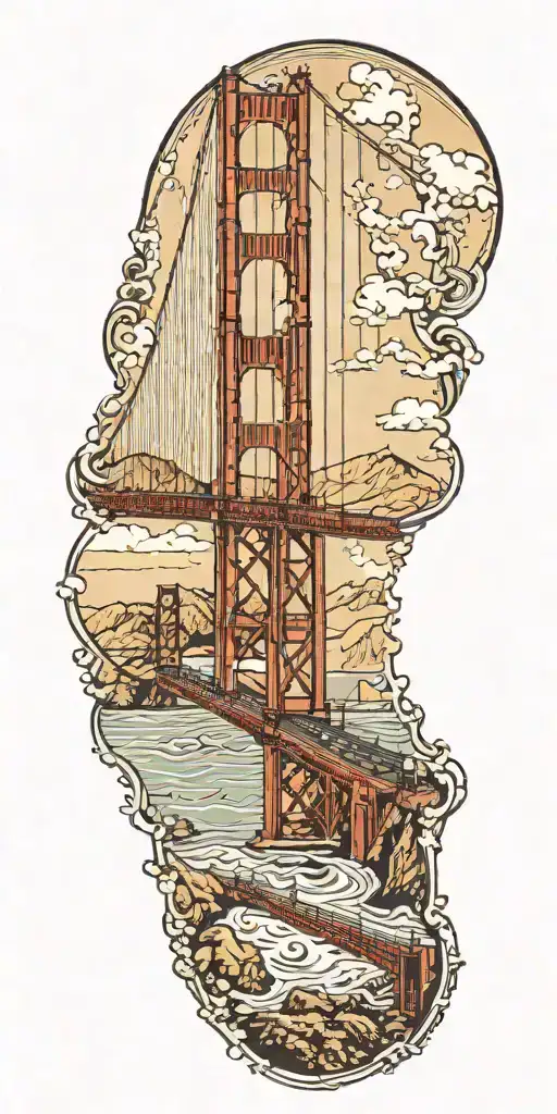 Golden Gate Bridge Spanning Across