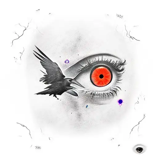 Raven With Sharingan Eyes